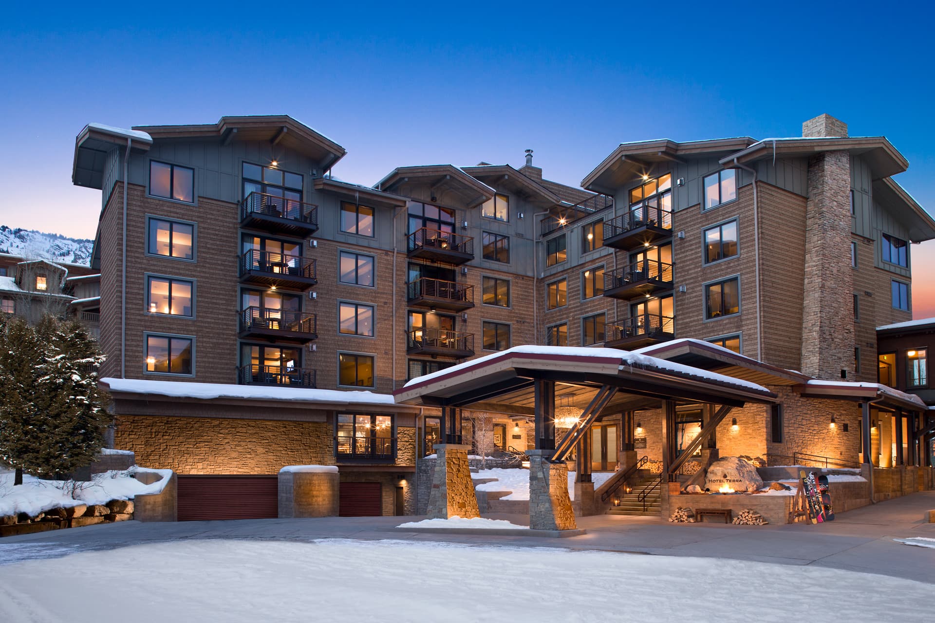 Hotel Terra Jackson Hole Exterior in the winter