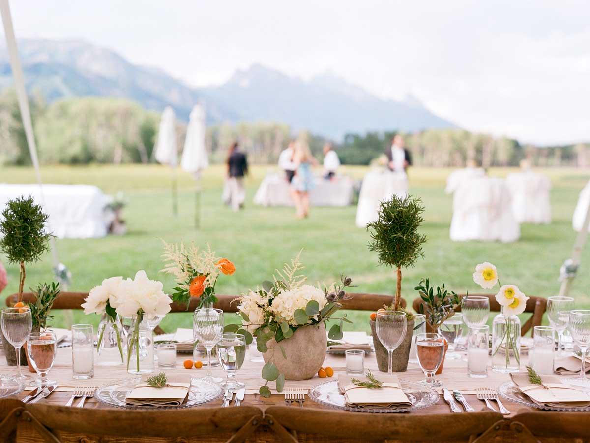 Outdoor wedding in Teton village, Jackson Hole