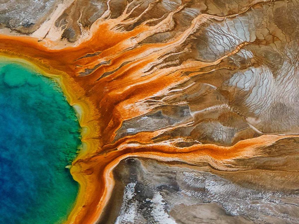 Grand Prismatic spring in Yellowstone.